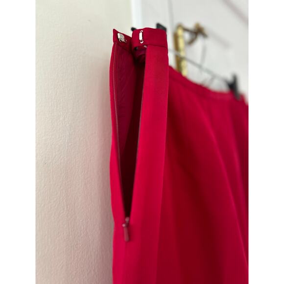 Vintage Talbots Red Silk Wool Cigarette Tapered Ankle Pants - Picture 3 of 5